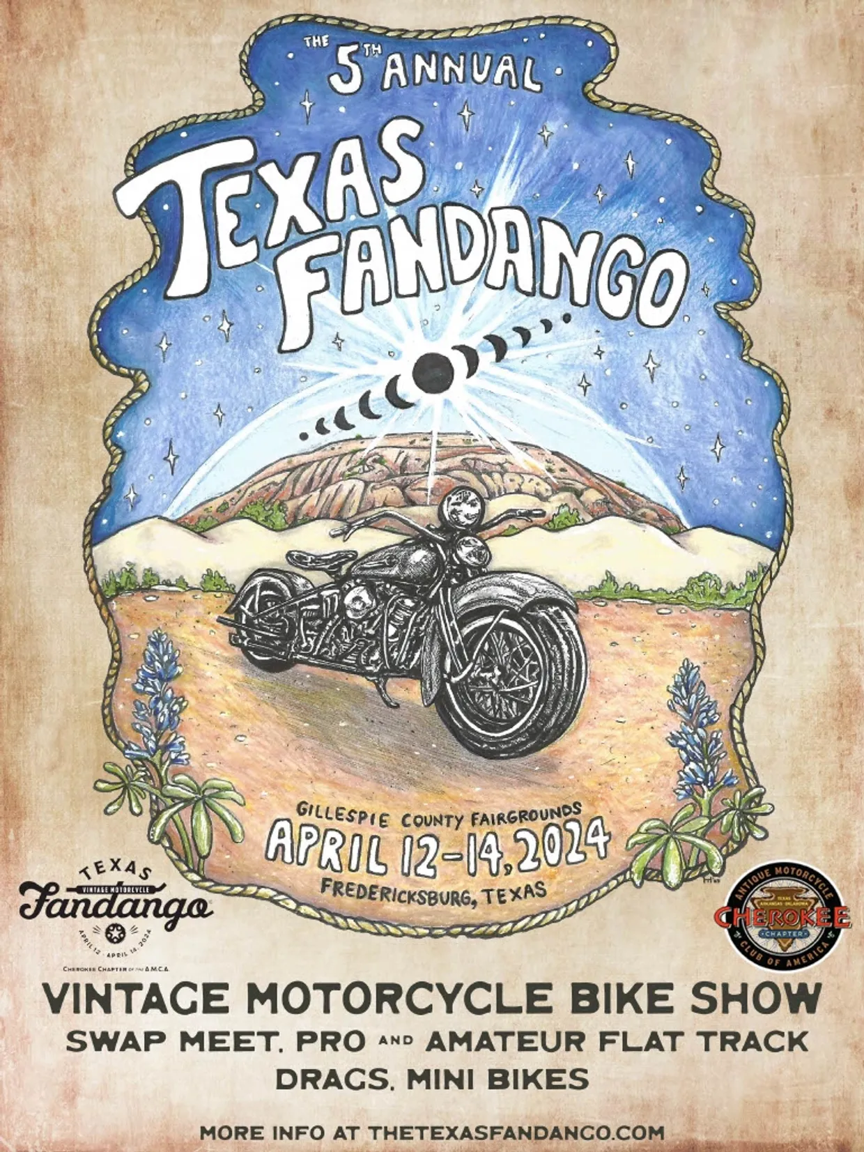 The Texas Fandango, swap meet, motorcycle races,