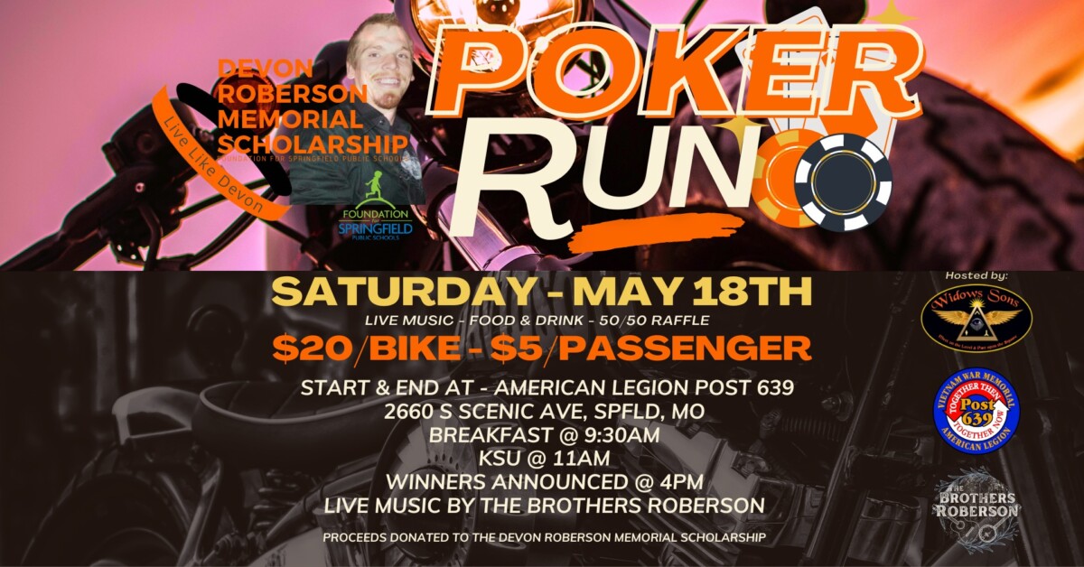 Devon Roberson Poker Run, motorcycle ride, poker run